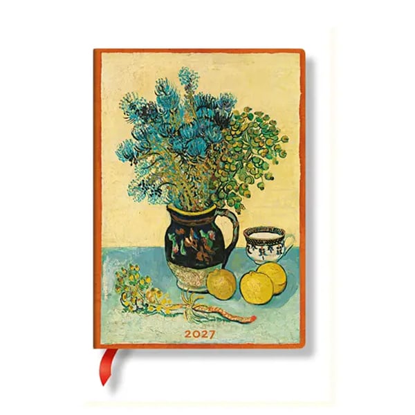 Paperblanks Planner Van Gogh's Still Life, Midi, horizontal, hardcover, 88 pages, for 2027