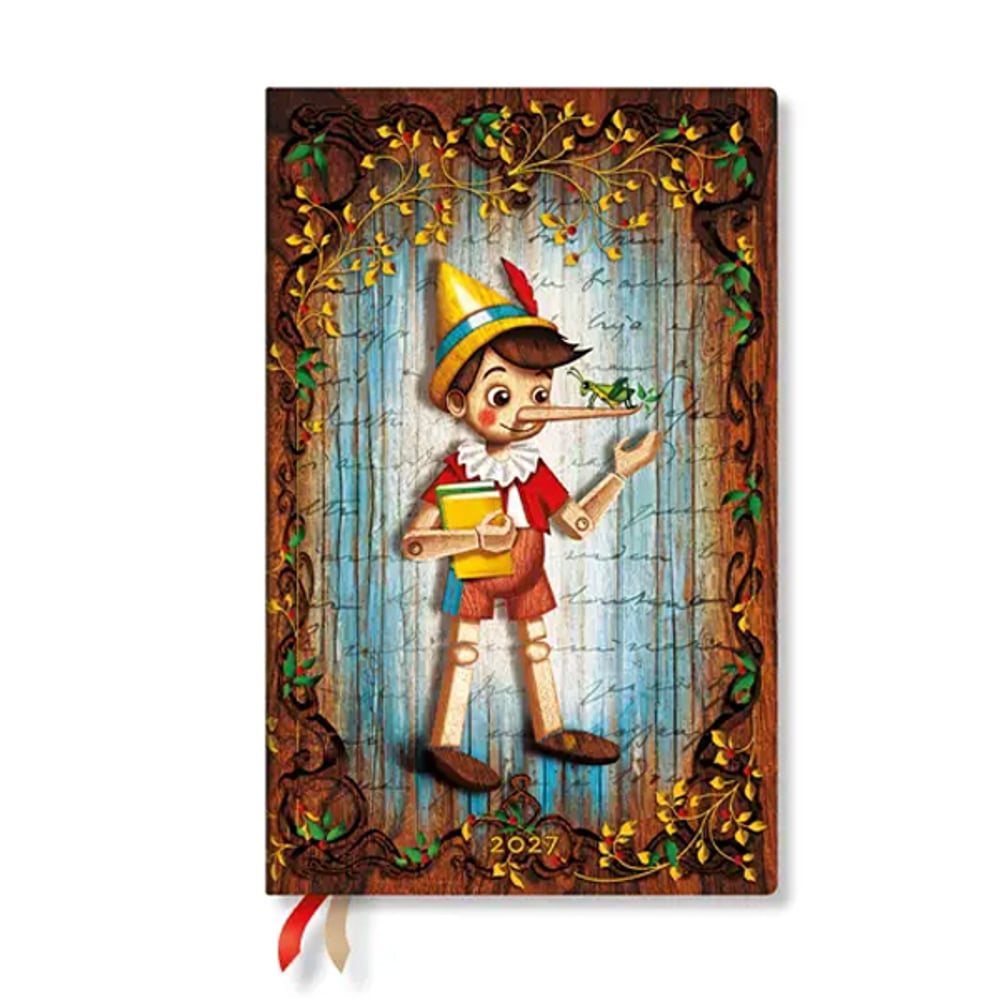 Paperblanks Планер Pinocchio, Maxi, хоризонтален, твърда корица, 88 листа, за 2027 година