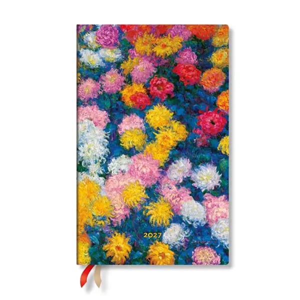 Paperblanks Planner Monet's Chrysanthemums, Maxi, vertical, hardcover, 88 pages, for 2027