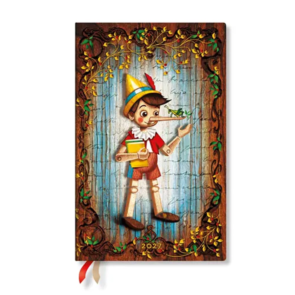Paperblanks Планер Pinocchio, Maxi, вертикален, твърда корица, 88 листа, за 2027 година