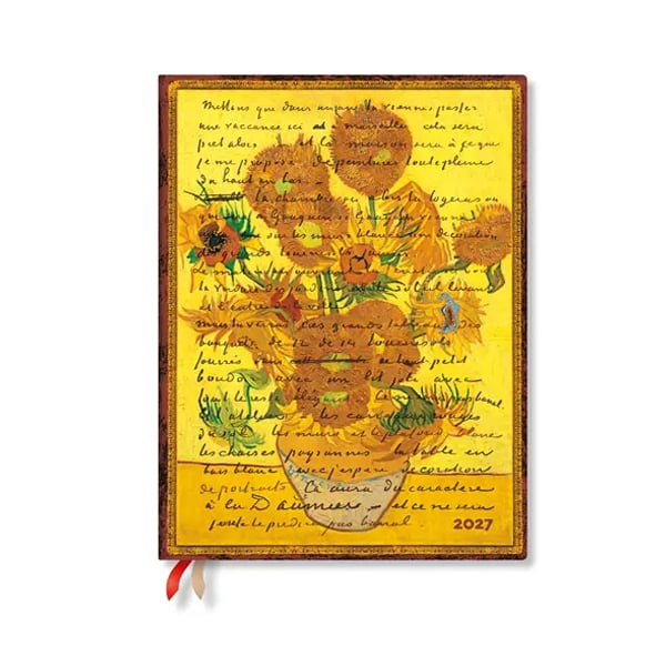 Paperblanks Planner Van Gogh Sunflowers, Ultra, horizontal, hardcover, 88 pages, for 2027