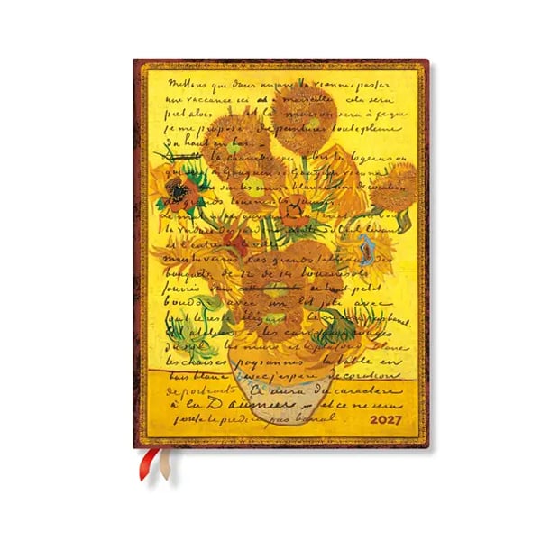 Paperblanks Planner Van Gogh Sunflowers, Ultra, vertical, hardcover, 88 pages, for 2027