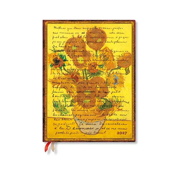 Paperblanks Planner Van Gogh Sunflowers, Ultra, Verso, hardcover, 88 pages, for 2027