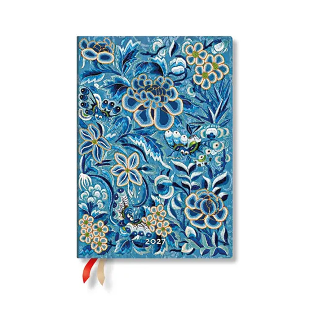PAPERBLANKS BLUE WILLOW PLANNER HORIZONTAL MIDI SC 2027