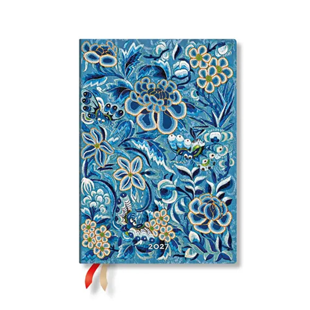 PAPERBLANKS BLUE WILLOW PLANNER VERTICAL MIDI SC 2027