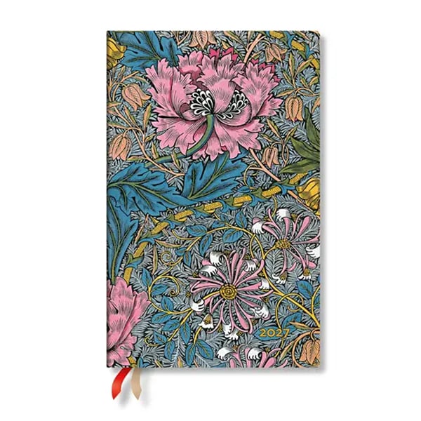 Paperblanks Planner Morris Pink Honeysuckle, Maxi, horizontal, softcover, 88 pages, for 2027