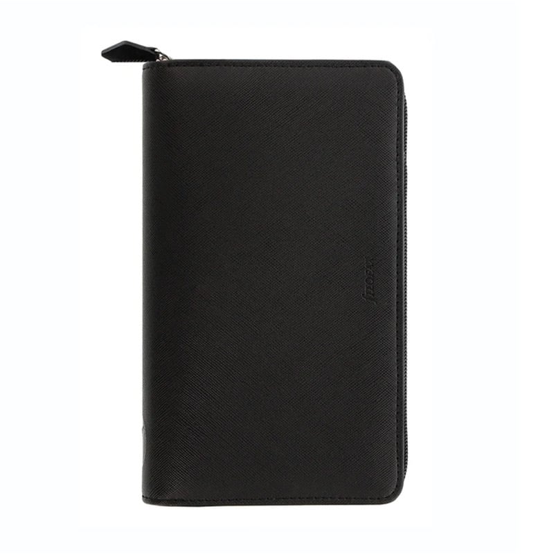 Filofax Organiser Saffiano Personal Compact, with zipper, black