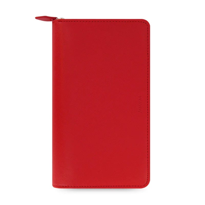 Filofax Organizer Saffiano Personal Compact, with zipper, red