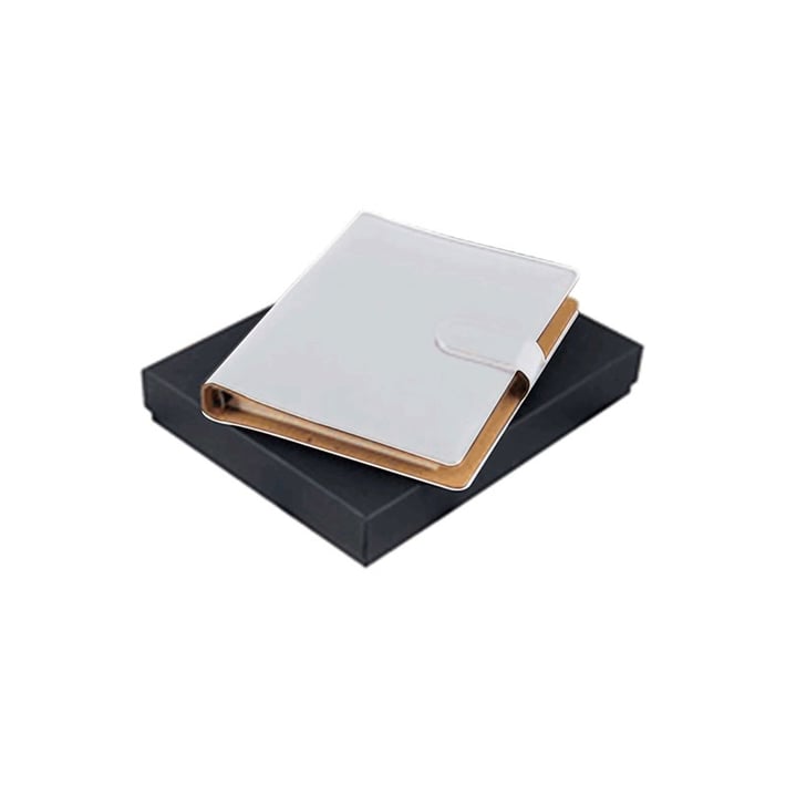 OFFICE 1 ORGANIZER LEATHER A5 RINGS IN BOX WHITE