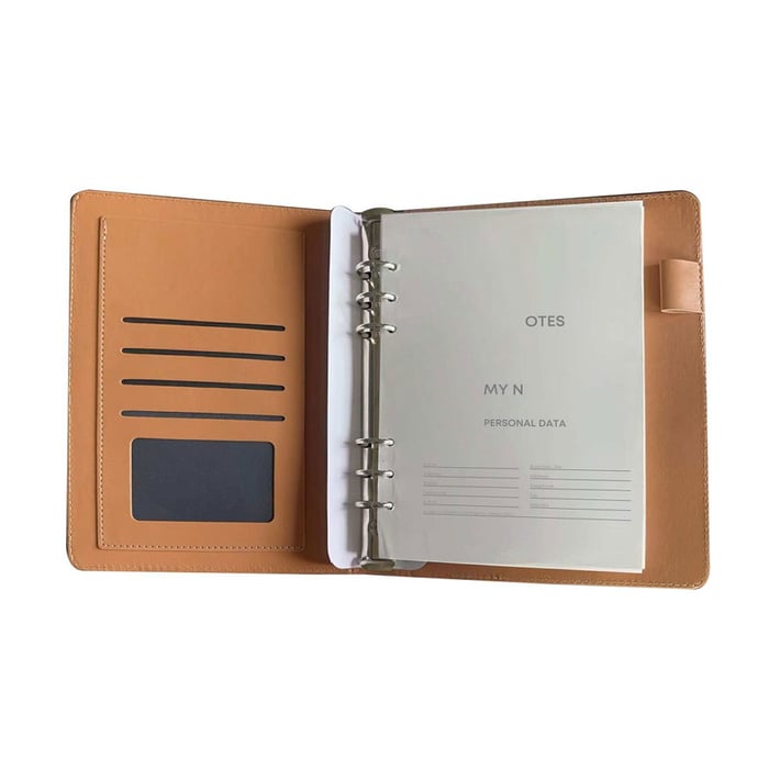OFFICE 1 ORGANIZER LEATHER A5 RINGS IN BOX WHITE