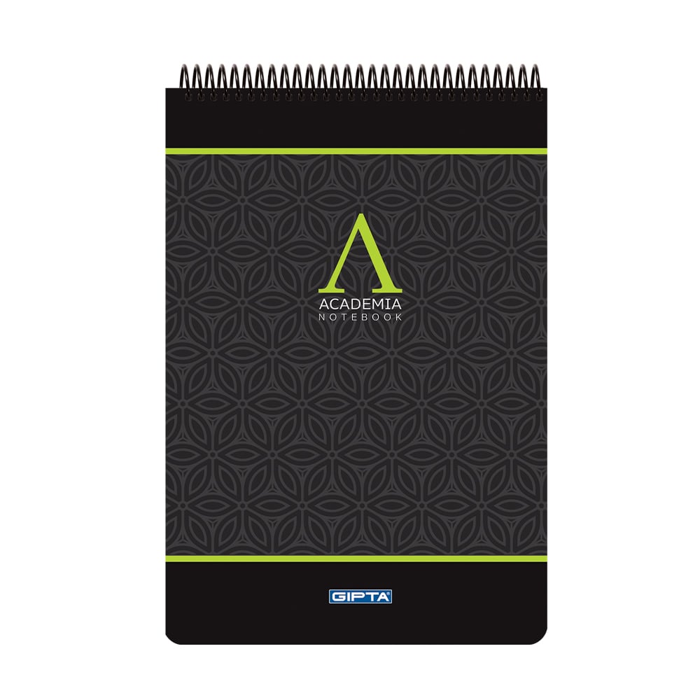 Gipta Academia Pad, 19 x 26 cm, white, wide ruled, micro-perforated, hard cover, spiral, 100 sheets