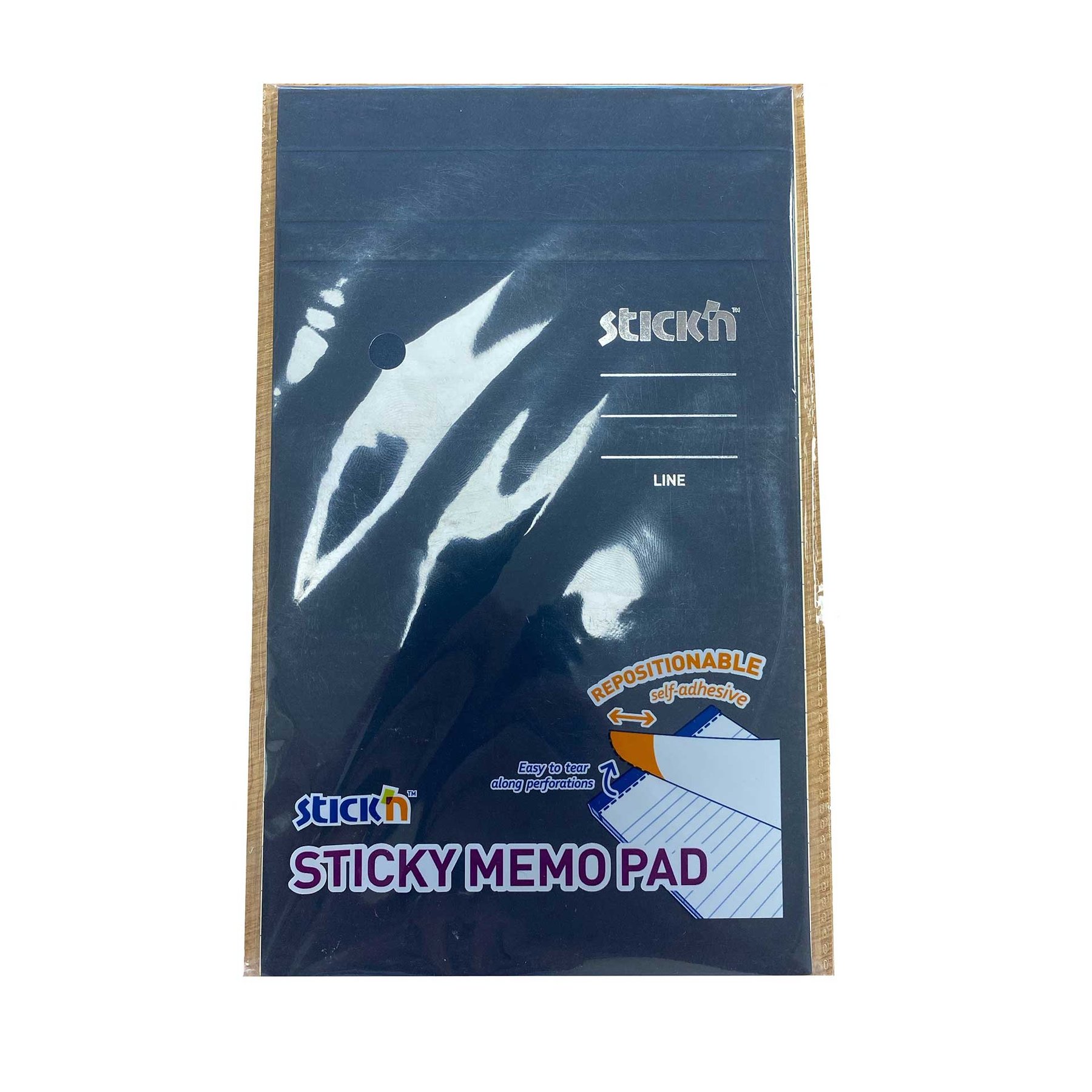 Stick'n Pad, self-adhesive, 190 x 114 mm, ruled, yellow sheets, 50 sheets