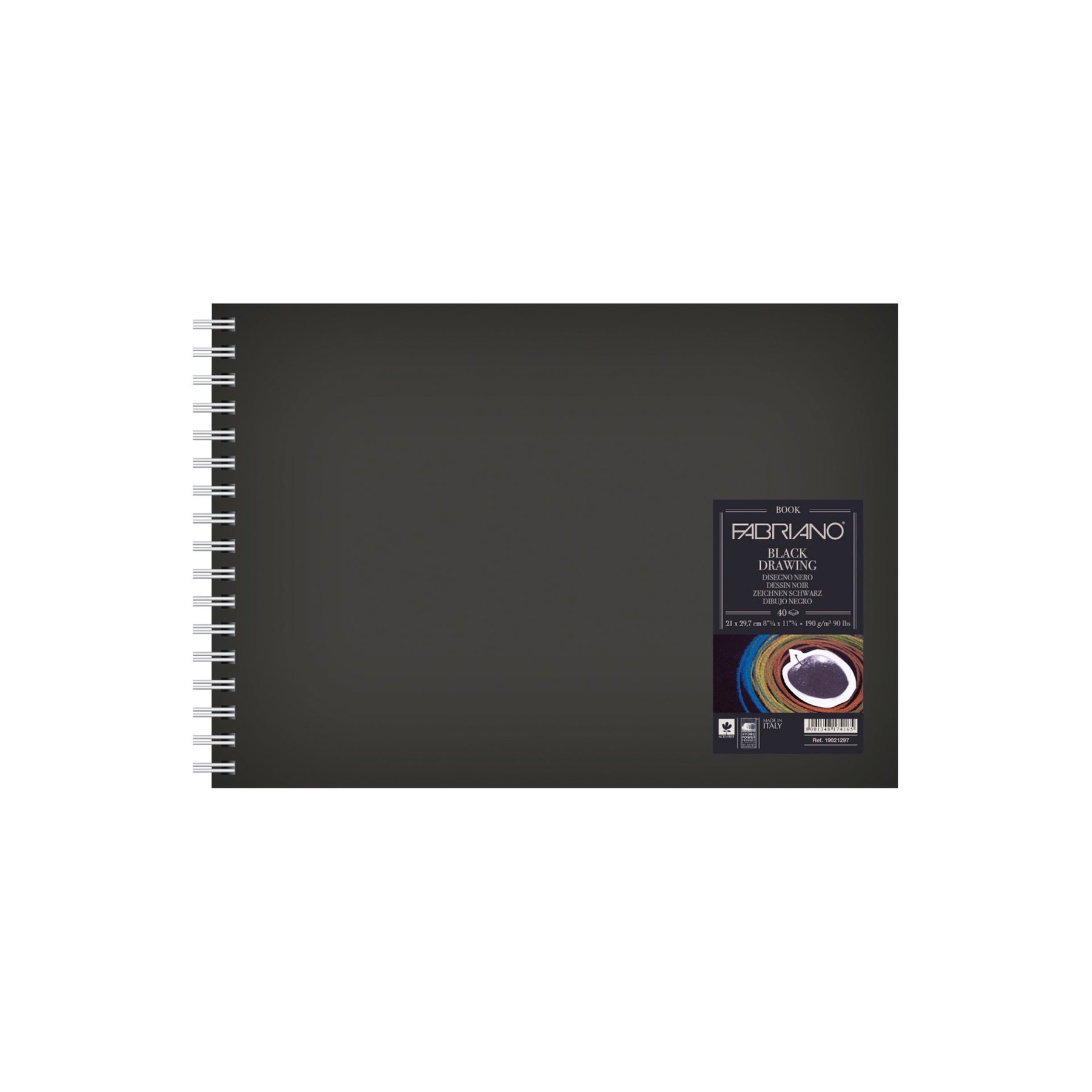 Fabriano Drawing Pad, A4, 190 g/m?, black sheets, 40 sheets