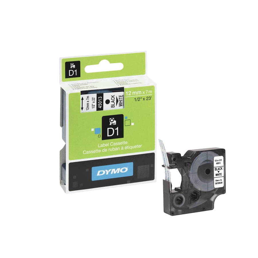 Dymo Tape 45013, 12 x 7 m, black on white