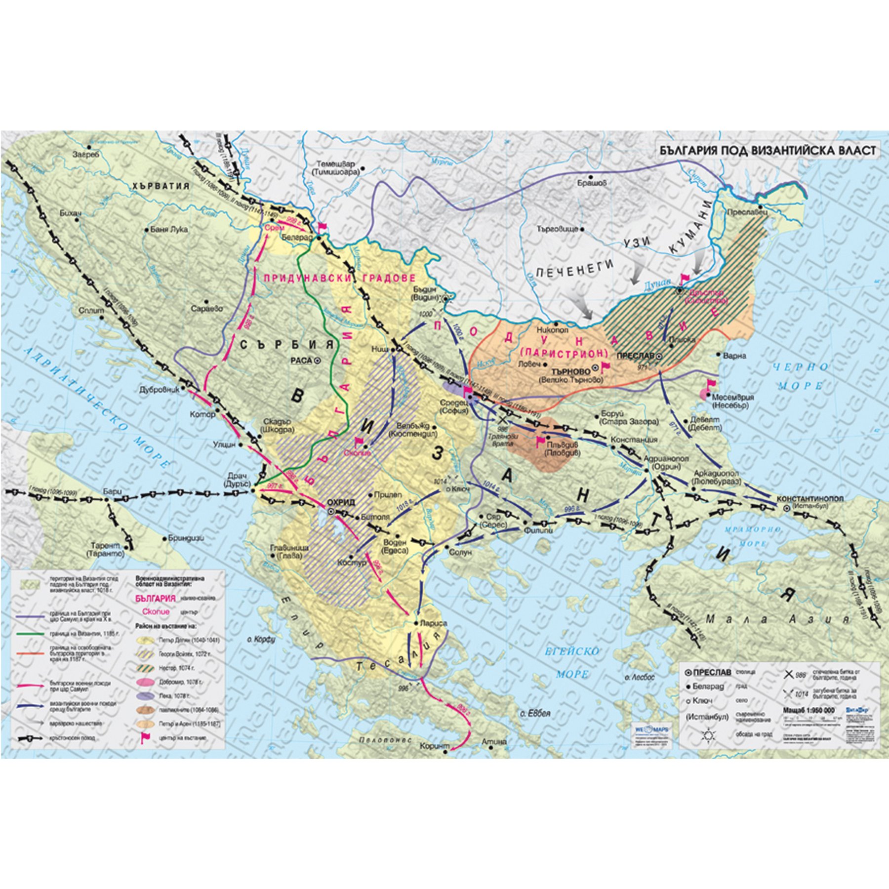 Map of Bulgaria under Byzantine Rule