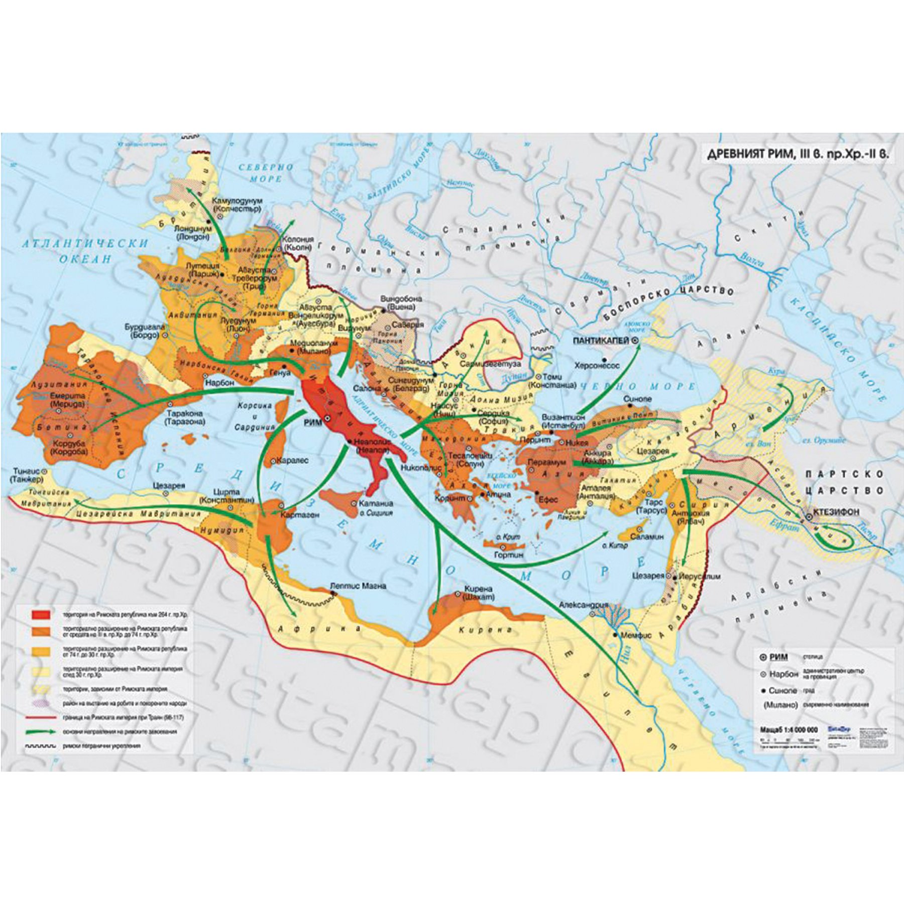 Map Ancient Rome III century BC – II century