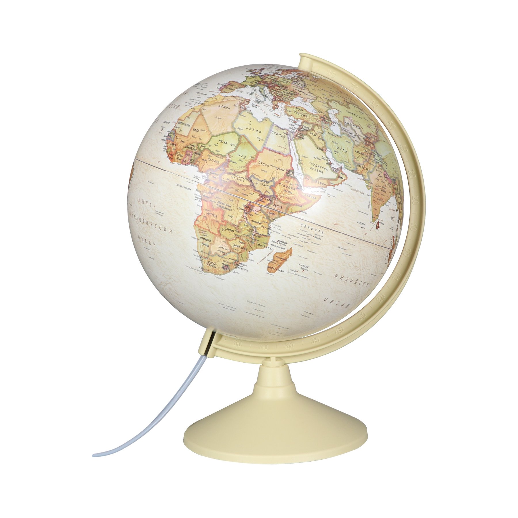 Globe, antique, illuminated, diameter 30 cm