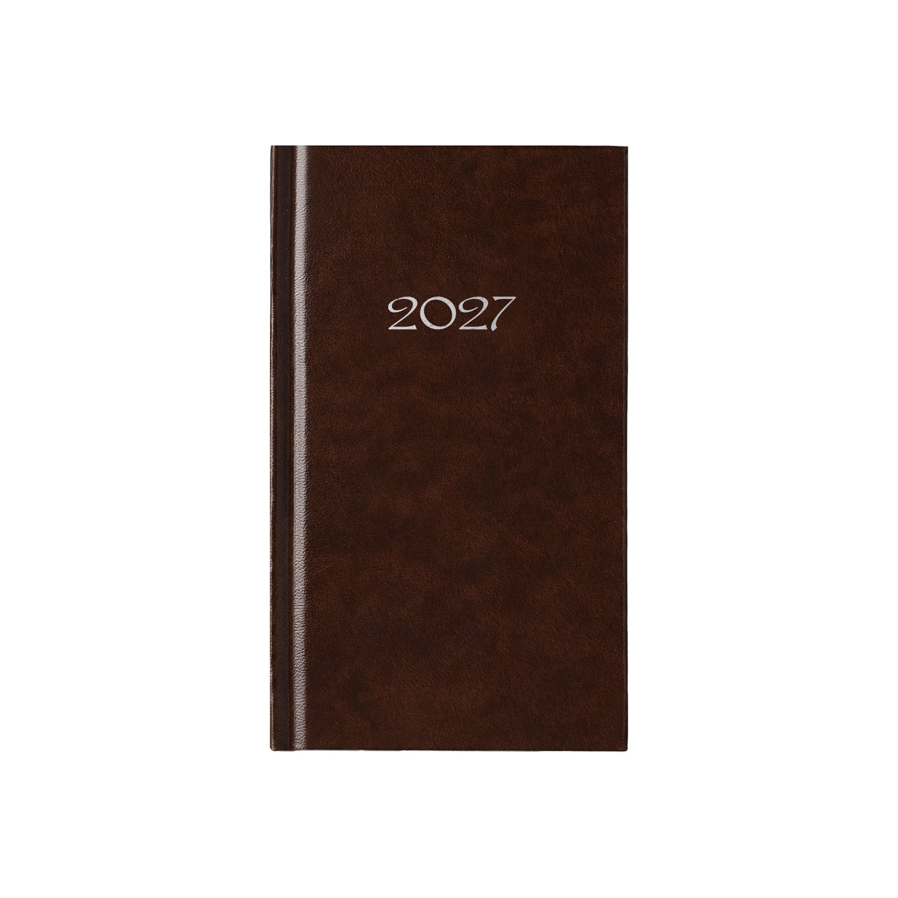 Slim planner-notebook, weekly, 9 x 16 cm, brown
