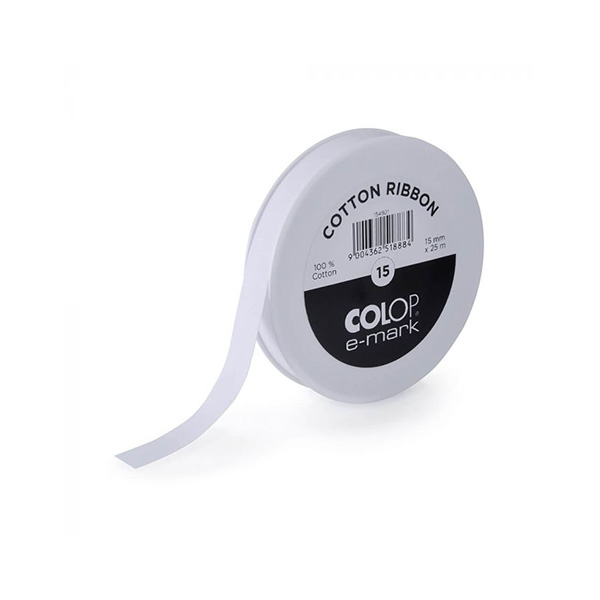 Tape Colop E-Mark, cotton, width 15 mm, length 25 m