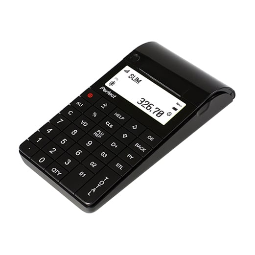 Cash register Daisy Perfect S 01, with battery, black, 30000 programmable article, 58 department, for 20 operator