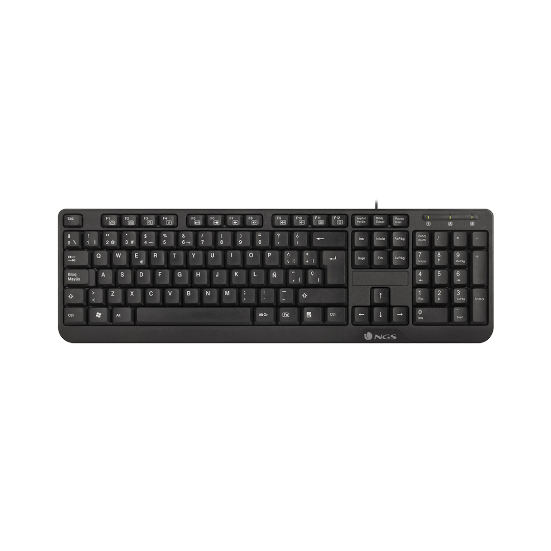 Keyboard NGS FUNKYV3, with cable 1.5 m, multimedia, with cyrillicization, USB, 12 fast buttons, black