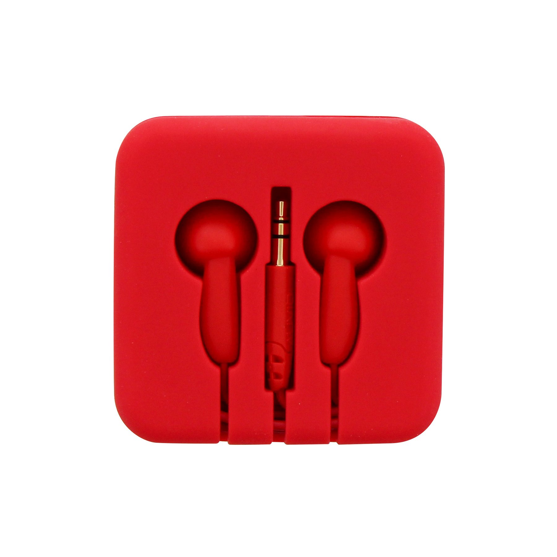 Headphones TNB Pocket, 3.5 mm jack, 1.2 m cable, red, in silicone box