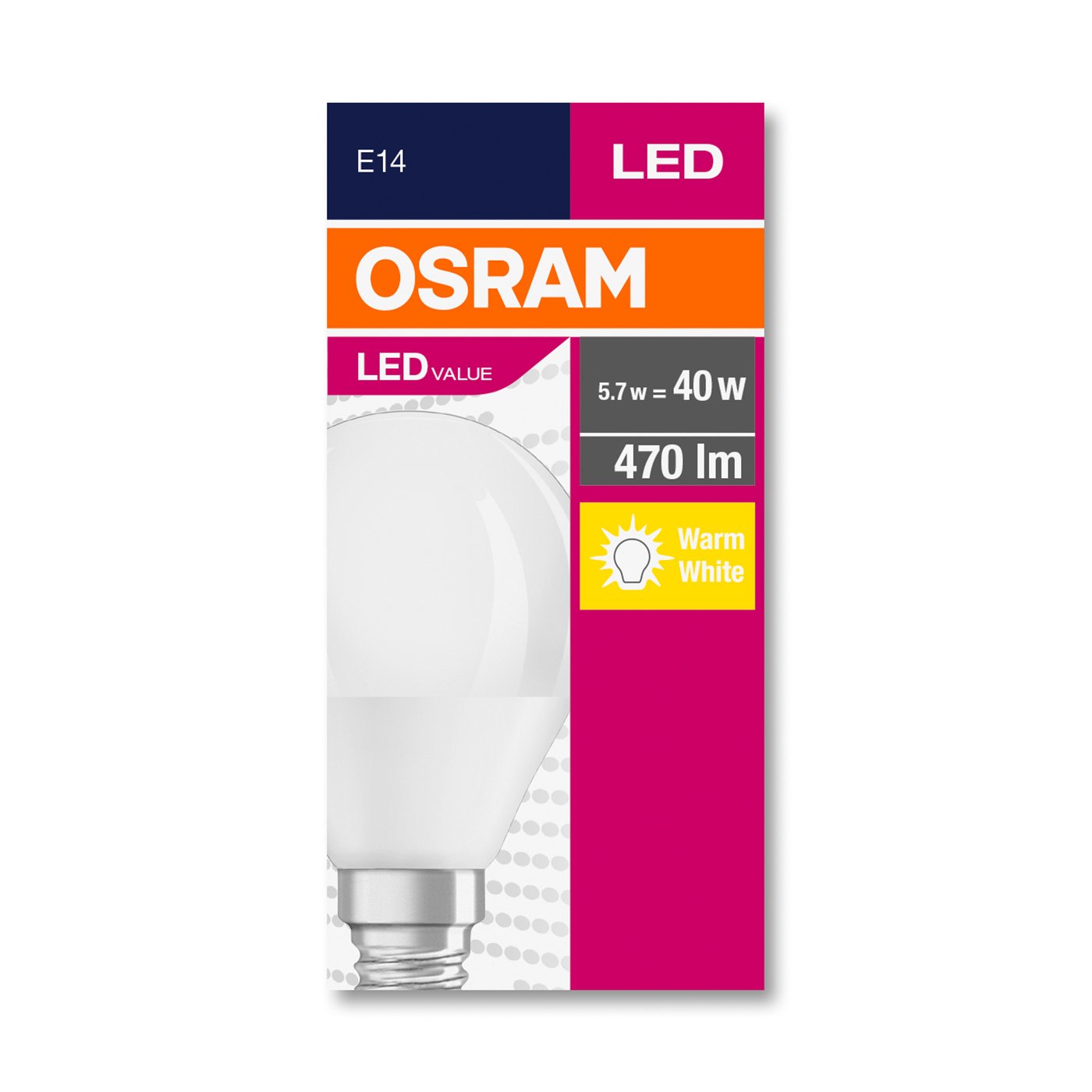 Bulb Osram LED, E14, 5.7W, 230V, 470 lm