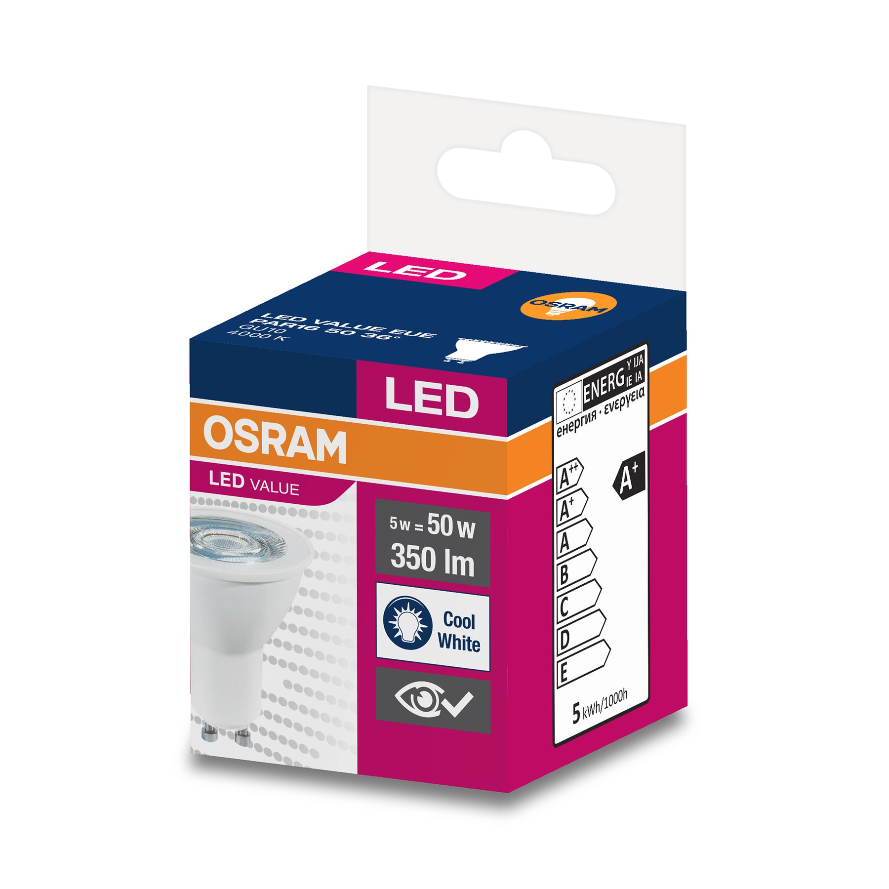 Bulb Osram LED, GU10, 5W, 230V, 350 lm, 4000K