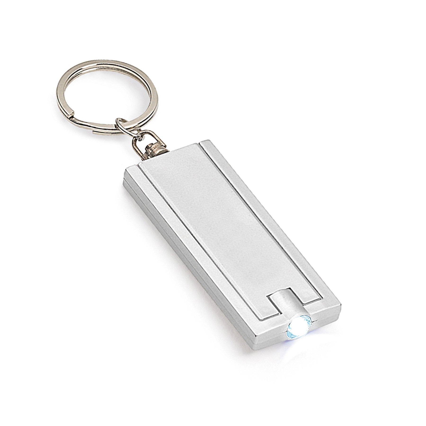 Hi!dea Keyring Noho, with flashlight, silver