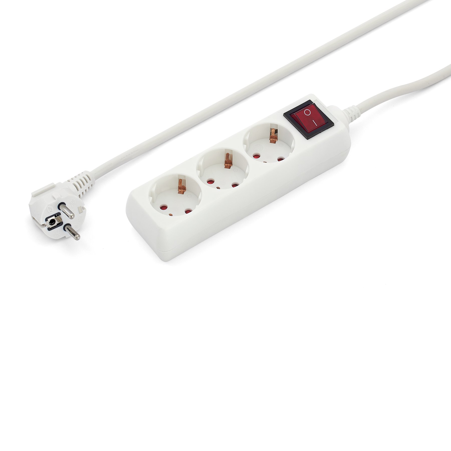 Power strip, 3 sockets, 3 m cable, with switch