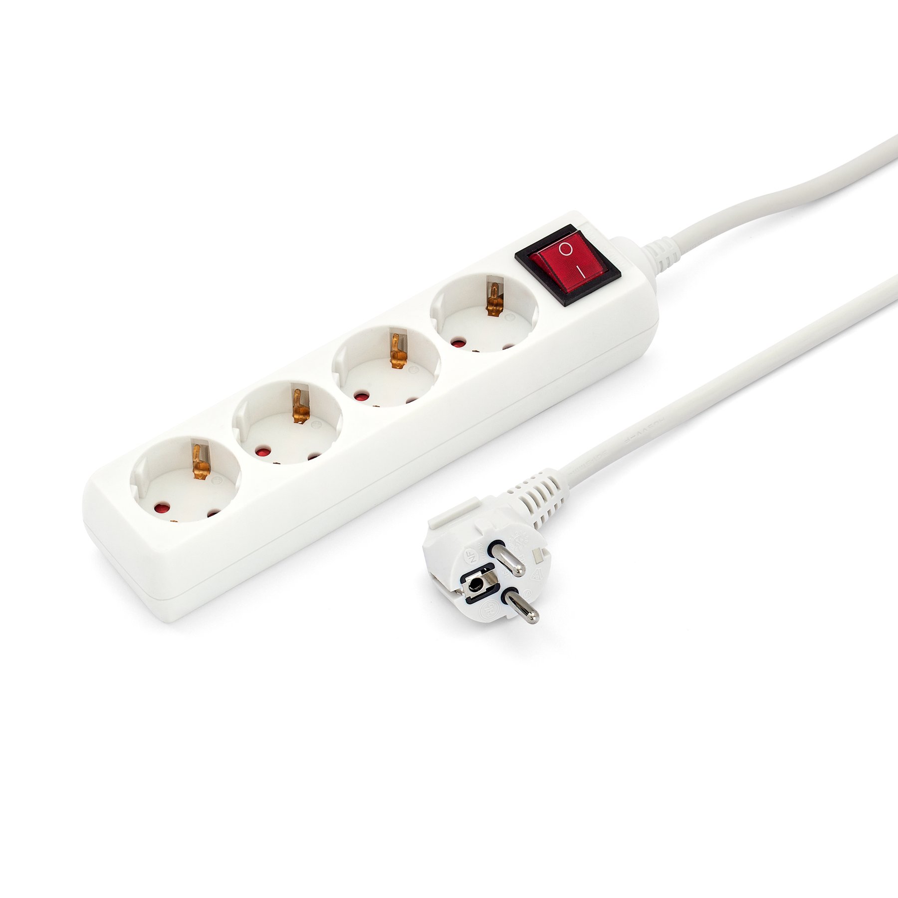 Power strip, 4 sockets, 3 m cable, with switch