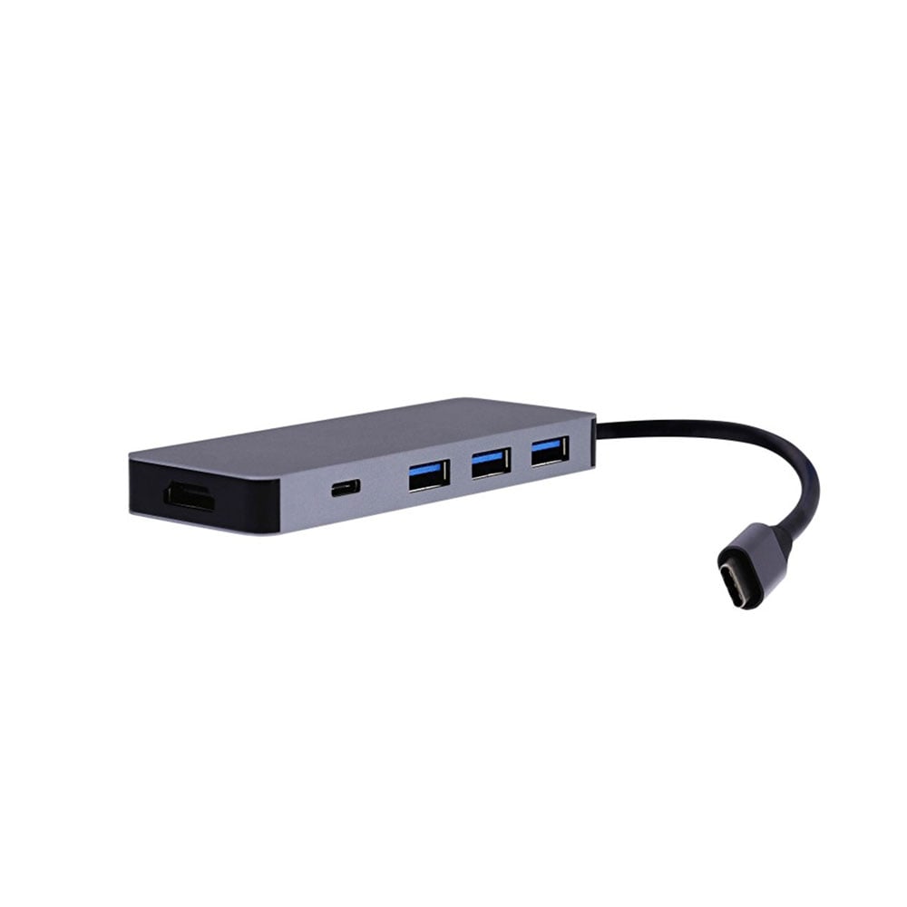 USB Hub TNB 6 in 1, Type-C, gray
