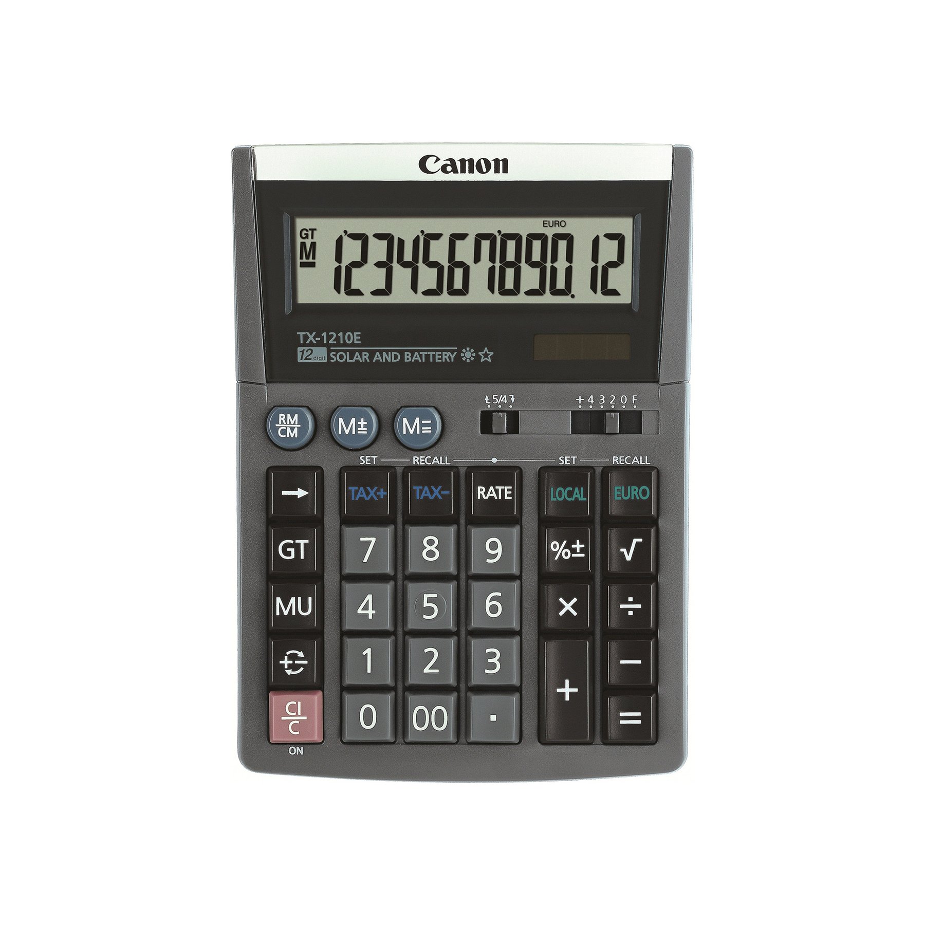 Desktop calculator Canon TX-1210E, 12-digit, gray