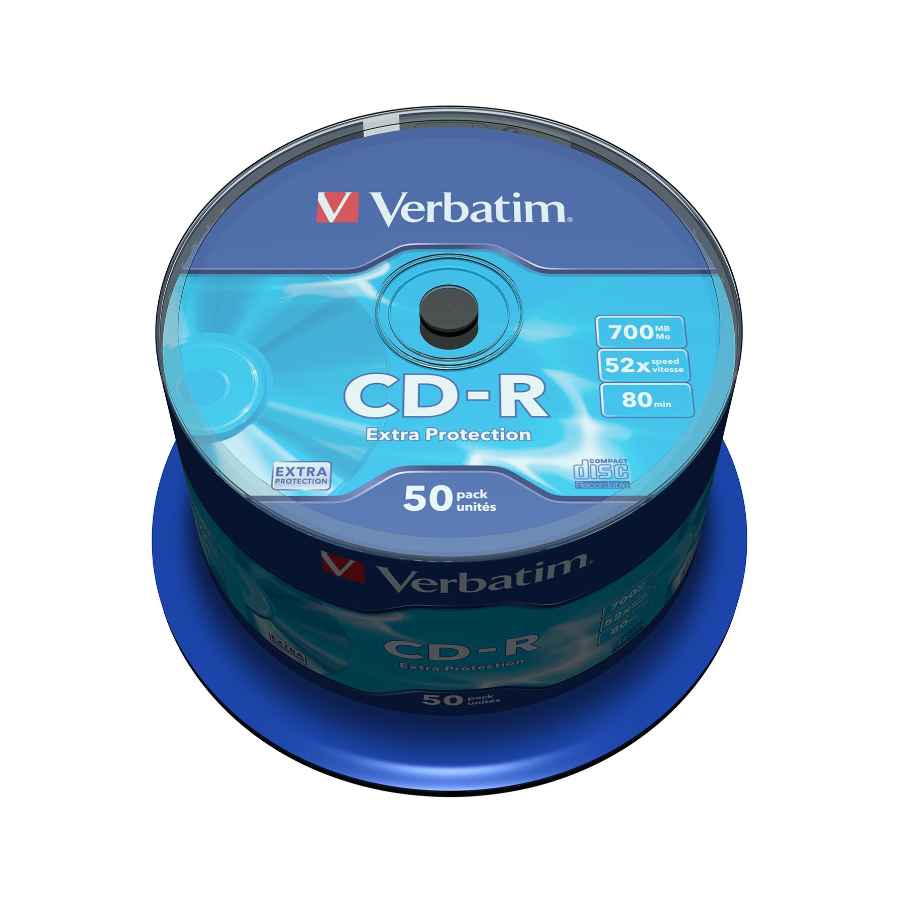 CD-R Verbatim, 700 MB, 52x, with protective coating, 50 counts in spindle