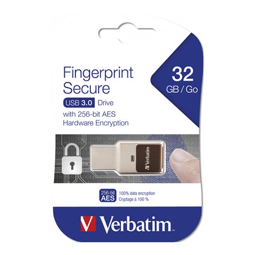 USB flash memory Verbatim Secure, USB 3.2, 32GB, with fingerprint