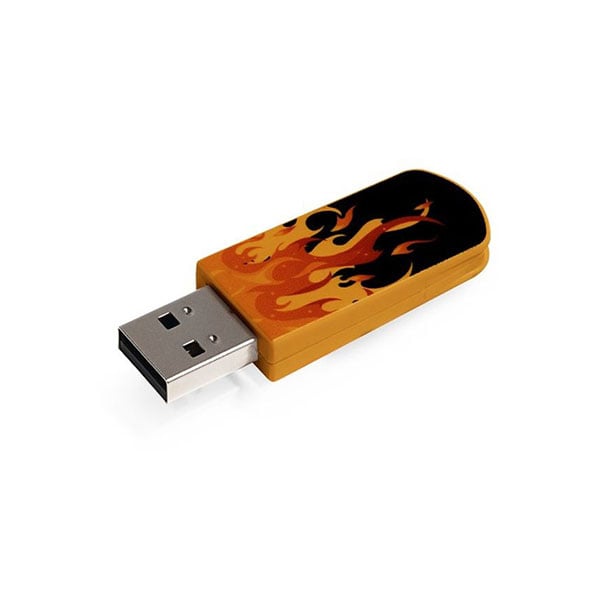 USB flash memory Verbatim Mini Elements, USB 2.0, 16 GB, fire