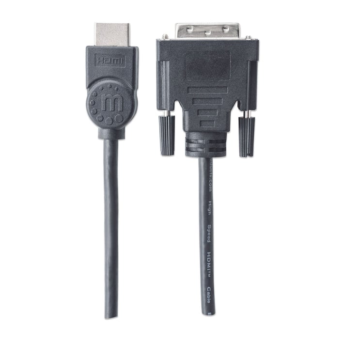 Преходник Manhattan HDMI MALE към DVI-D 24+1 MALE, 1.8 m