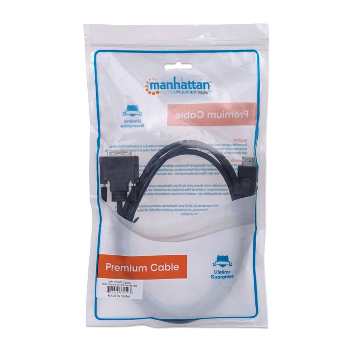 Преходник Manhattan HDMI MALE към DVI-D 24+1 MALE, 1.8 m