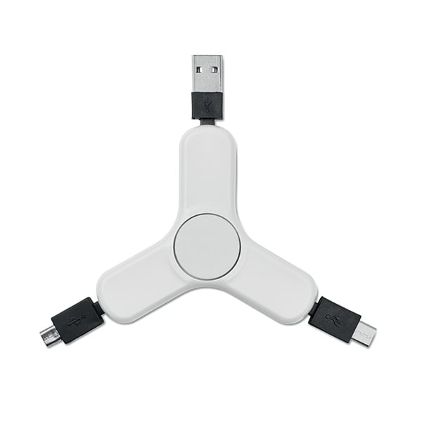Adapter Spincable, USB, micro USB, Type C, white