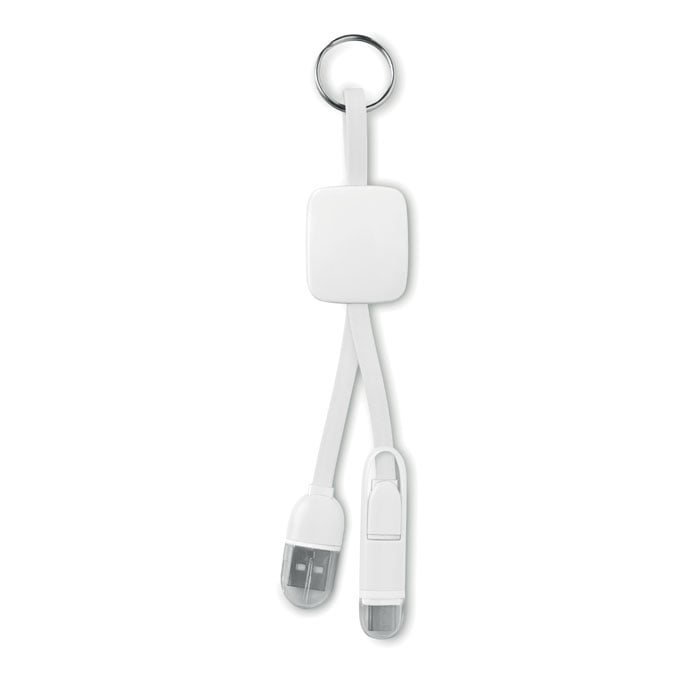 More Than Gifts USB Adapter Key Ring, USB type C/USB micro type B, white