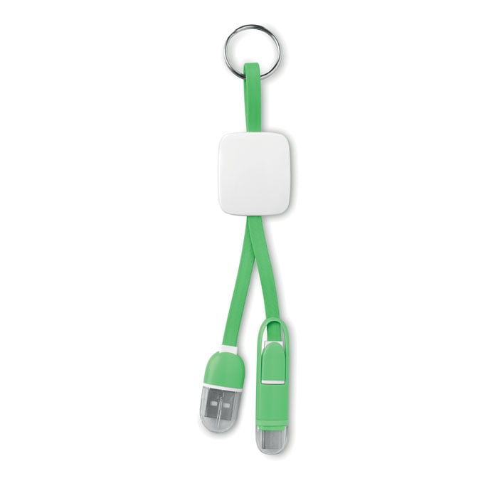 More Than Gifts USB Adapter Key ring, USB type C/ USB micro type B, green