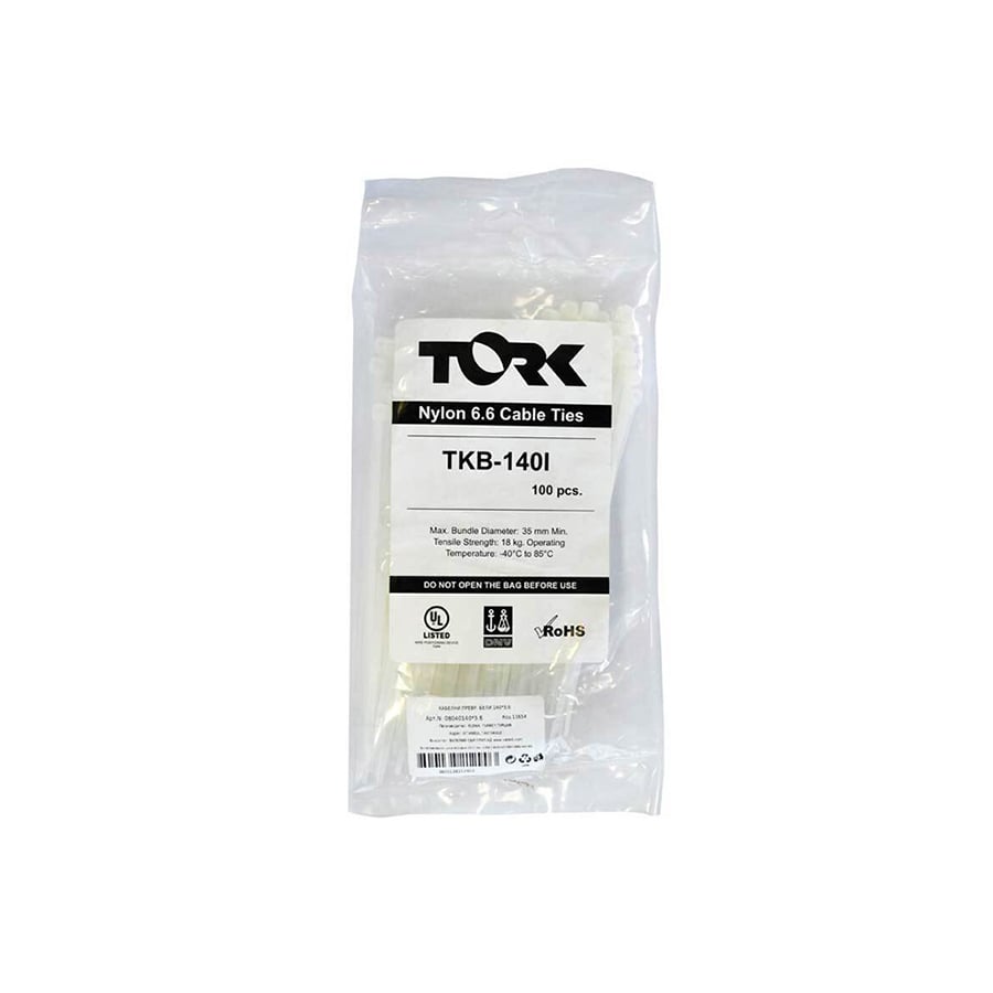 Cable ties Tork, 150 x 2.5 mm, white, 100 pieces