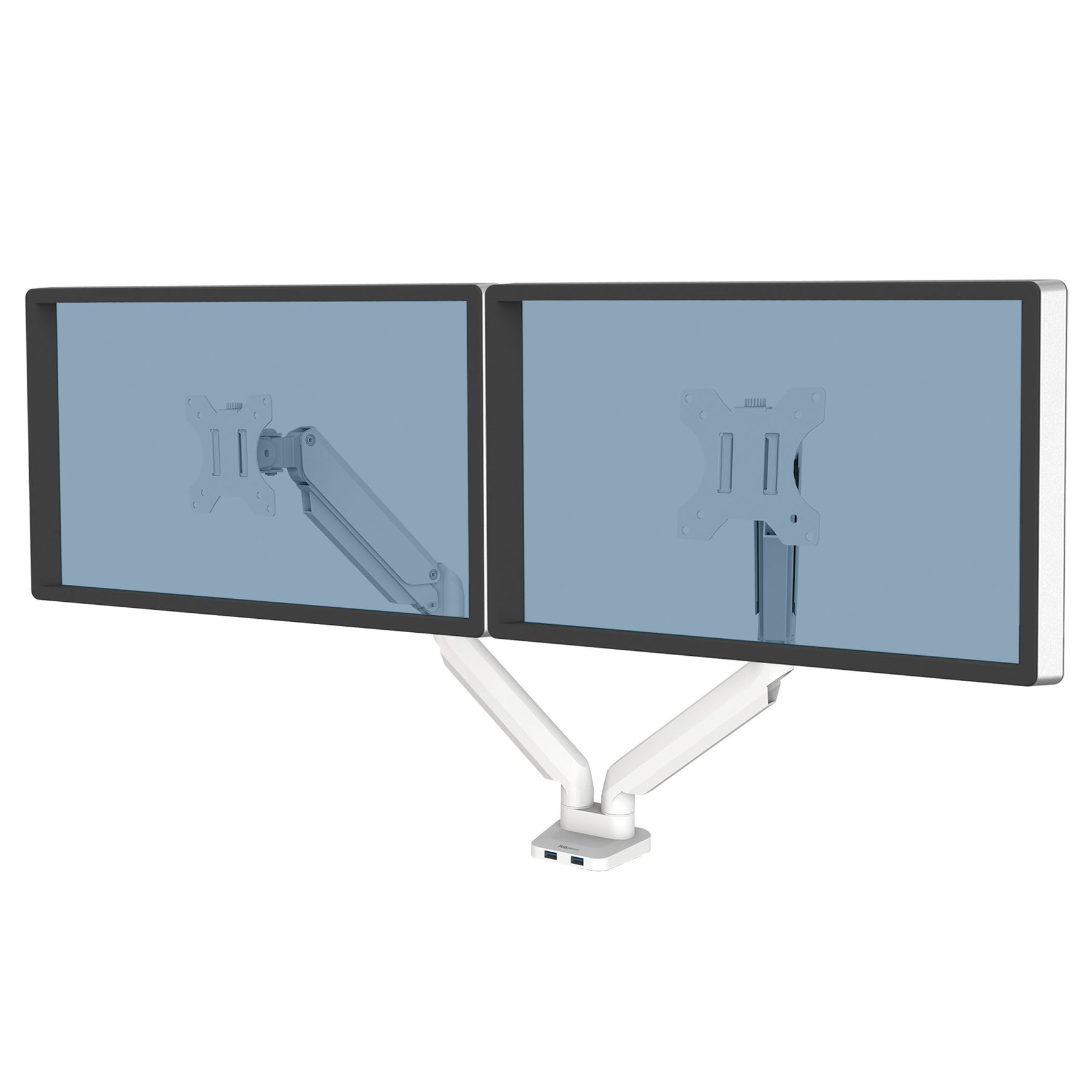 Fellowes 2-monitor stand, with double arm, up to 8 kg, 32'', white