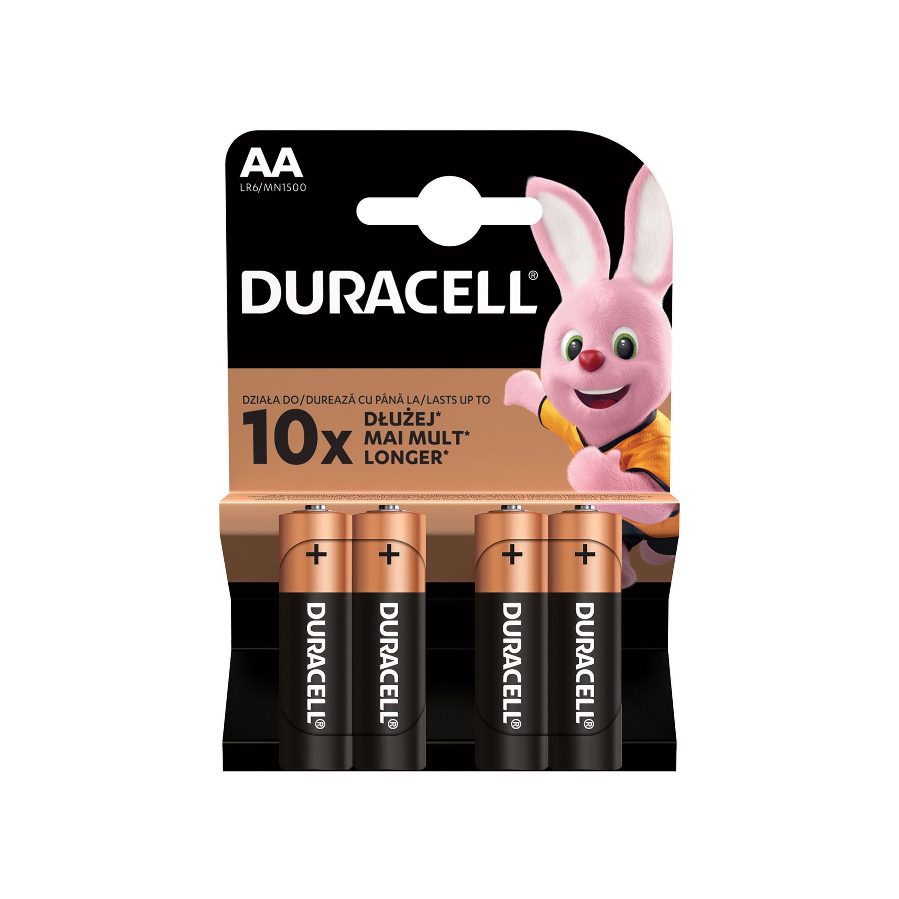 Alkaline battery Duracell, AA, LR6, 1.5 V, 4 count