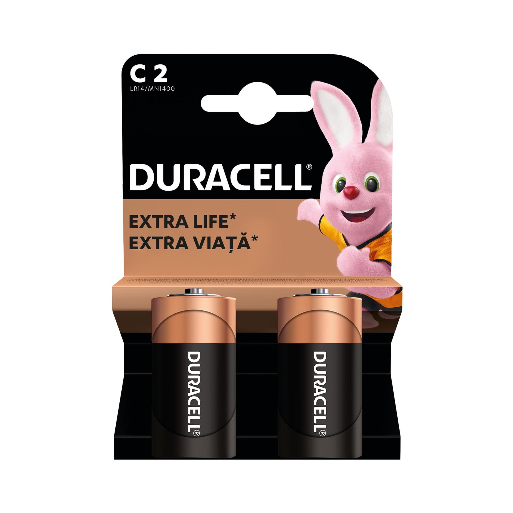 Alkaline battery Duracell, C, LR14, 1.5 V, 2 count