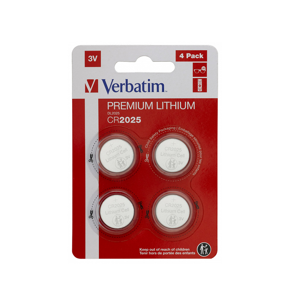 Lithium battery Verbatim, CR2025, 3 V, 4 number