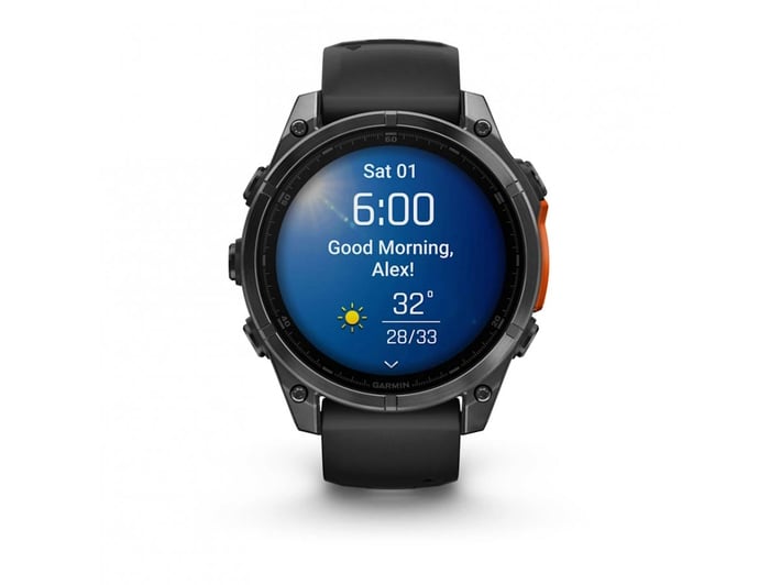 Смарт часовник Garmin Fenix 8, 1.4'', 47 mm, сиво-черен