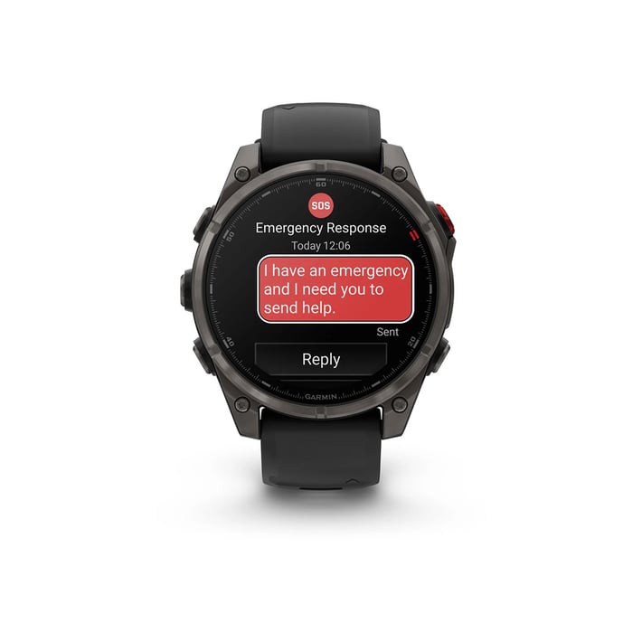 Смарт часовник Garmin Fenix 8, 1.4'', 47 mm, сиво-черен