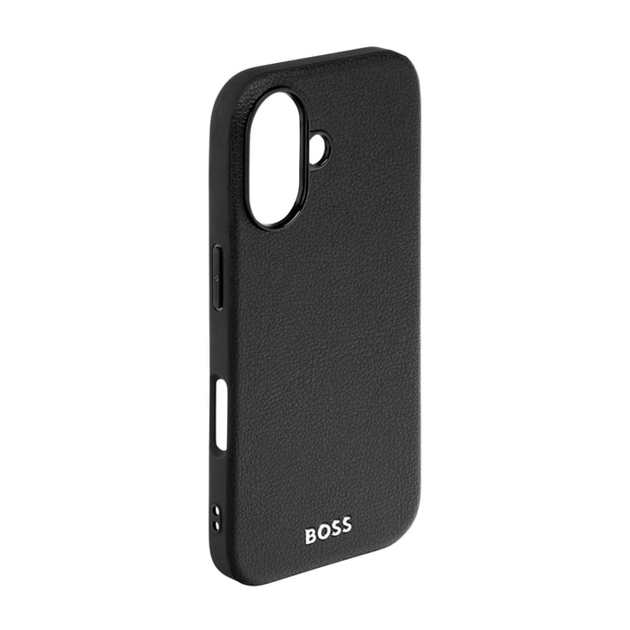 Hugo Boss Калъф за телефон Grained, за iPhone 16, черен