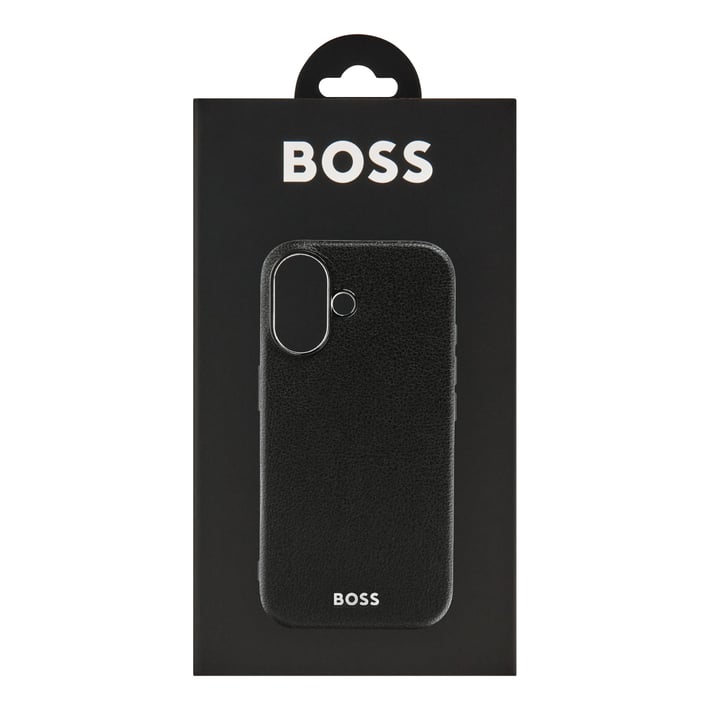 Hugo Boss Калъф за телефон Grained, за iPhone 16, черен